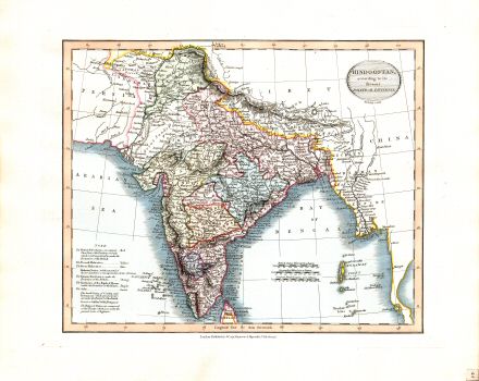 Cary's New Universal Atlas, 1819
44. Hindoostan, according to its Present Political Divisions
Hindoestan, huidige indeling