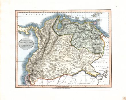 Cary's New Universal Atlas, 1819
69. Viceroyalty of New Granada and Government of Caracas
Onderkoninkrijk Nieuw-Granada en Gouvernement Caracas