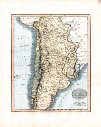 Cary's New Universal Atlas, 1819
71. Viceroyalty of La Plata and Government of Chili
Onderkoninkrijk La Plata en Gouvernement Chili
