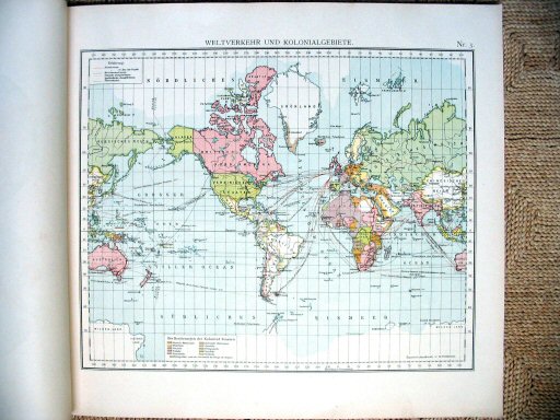 Universal-Atlas, Dr. A. Berg (ca.&nbsp;1906)
3. Verkeer en koloniën / Communications, colonies