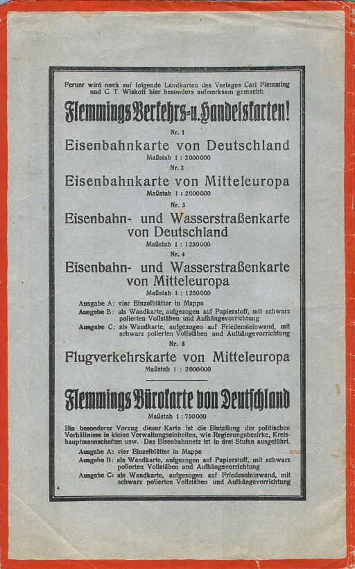 Flemmings Generalkarten, Nr. 20
Niederlande Belgien und Luxemburg (ca. 1920)
Achterkant omslag / Back cover
