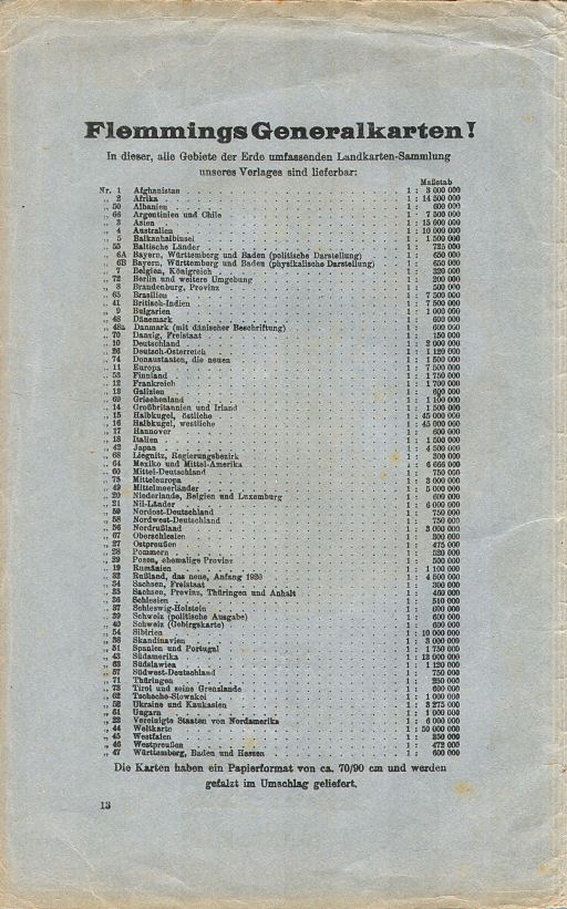Flemmings Generalkarten, Nr. 20
Niederlande Belgien und Luxemburg (ca. 1920)
Binnenkant omslag / Inside cover
