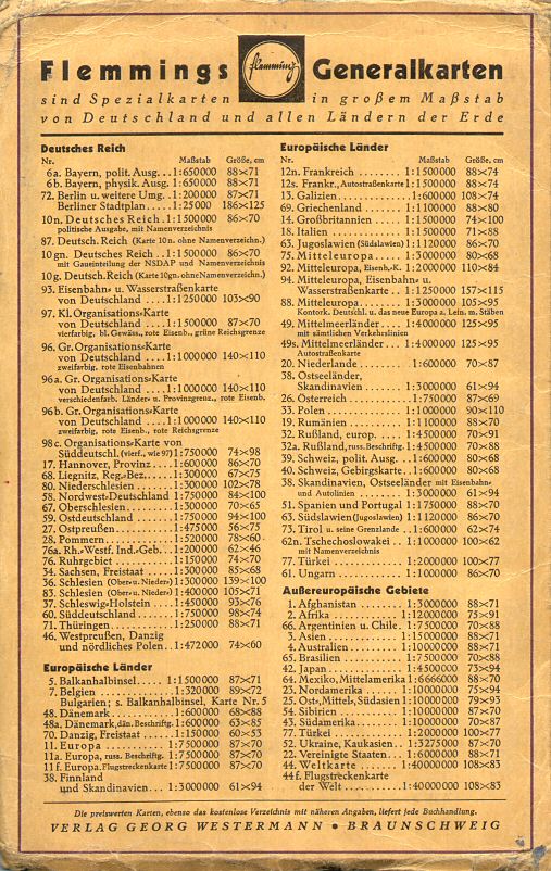 Flemmings Generalkarten, Nr. 49
Mittelmeerländer (ca. 1935)
Achterkant omslag / Back cover