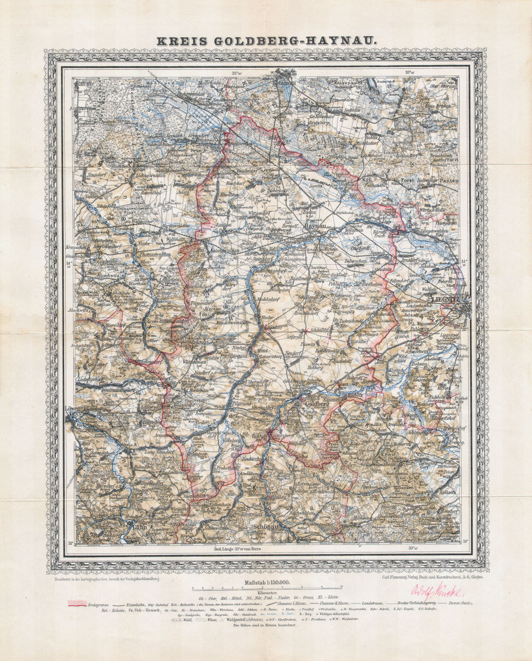 Flemmings Handkarte von Schlesien
Nr. 11  Kreis Goldberg-Haynau / Złotoryja-Chojnów