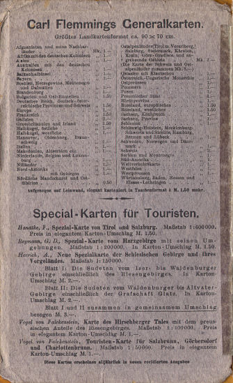 Flemmings Handkarte von Schlesien
Nr. 20 (Kreiskarte 28)  Kreise Jauer und Bolkenhain
Achterkant omslag / Back cover