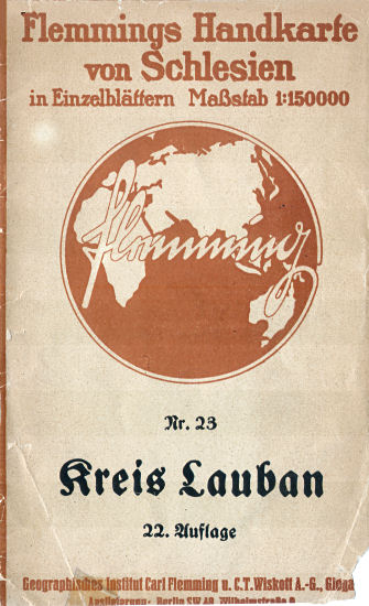 Flemmings Handkarte von Schlesien
Nr. 23  Kreis Lauban
Voorkant omslag / Front cover