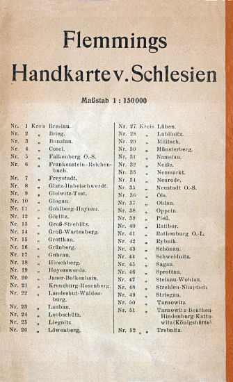 Flemmings Handkarte von Schlesien
Nr. 23  Kreis Lauban
Achterkant omslag / Back cover