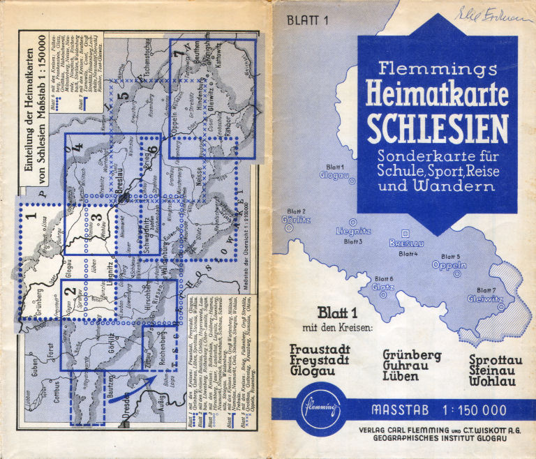 Flemmings Heimatkarte von Schlesien
Blatt 1. Glogau
Omslag / Cover