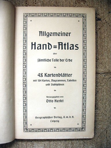Hand-Atlas Otto Herkt (ca.&nbsp;1910)
Titelpagina / Title page