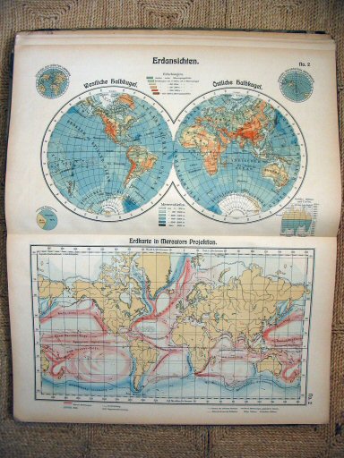 Hand-Atlas Otto Herkt (ca.&nbsp;1910)
2. Wereldkaarten / World maps