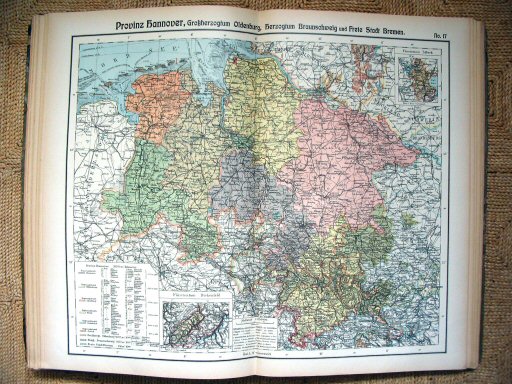 Hand-Atlas Otto Herkt (ca.&nbsp;1910)
17. Hannover, Oldenburg, Brunswijk, Bremen
17. Hanover, Oldenburg, Brunswick, Bremen
