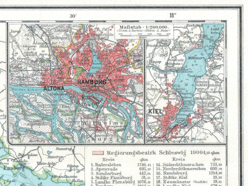 Hand-Atlas Otto Herkt (ca.&nbsp;1910)
18a. Hamburg, Kiel