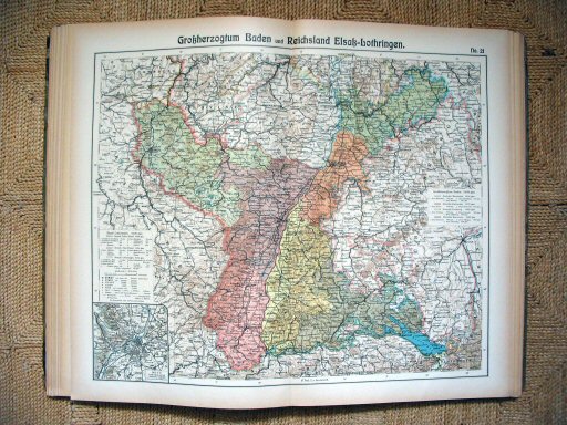 Hand-Atlas Otto Herkt (ca.&nbsp;1910)
21. Baden, Elzas-Lotharingen / Baden, Alsace-Lorraine