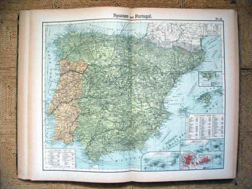 Hand-Atlas Otto Herkt (ca.&nbsp;1910)
32. Spanje, Portugal / Spain, Portugal