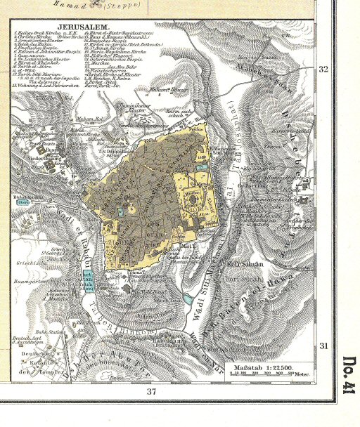 Hand-Atlas Otto Herkt (ca.&nbsp;1910)
41a. Jeruzalem / Jerusalem