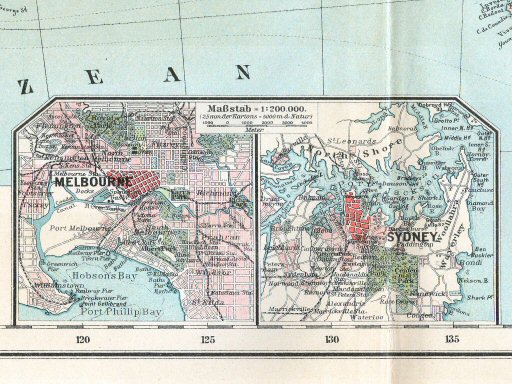 Hand-Atlas Otto Herkt (ca.&nbsp;1910)
48ab. Sydney, Melbourne