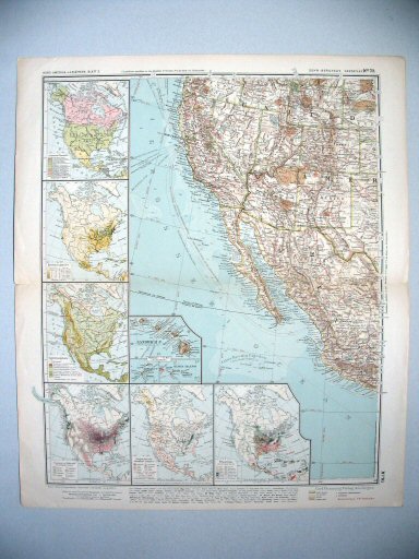 Sohr-Berghaus Handatlas 1906
70. Nord-Amerika, Blatt 3
Noord-Amerika, blad 3 / North America, sheet 3