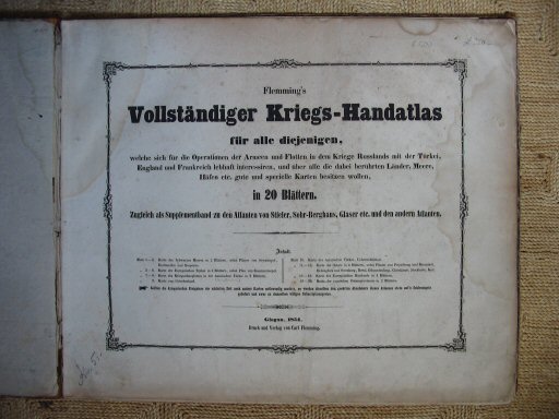 Flemming's Kriegs-Handatlas
Titelpagina / Title page
