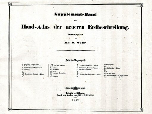 Sohr-Berghaus Hand-Atlas 1847
Inhoudsopgave supplement
Supplemental table of contents