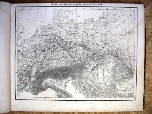 Sohr-Berghaus Hand-Atlas 1847
Midden-Europa, oro-hydrografisch (kaart 6)
Central Europe, oro-hydrographical (sheet 6)