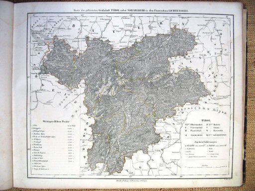 Sohr-Berghaus Hand-Atlas 1847
Tirol (kaart 14)
Tyrol (sheet 14)