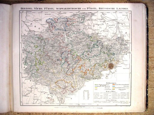 Sohr-Berghaus Hand-Atlas 1847
Thüringen (kaart 31)
Thuringian States (sheet 31)