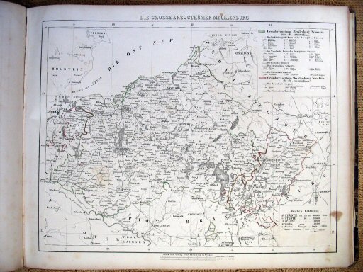 Sohr-Berghaus Hand-Atlas 1847
Mecklenburg (kaart 33)
Mecklenburg (sheet 33)