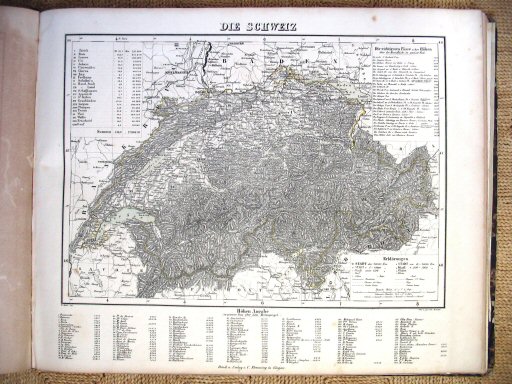 Sohr-Berghaus Hand-Atlas 1847
Zwitserland (kaart 39)
Switzerland (sheet 39)