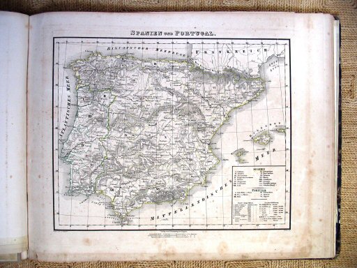Sohr-Berghaus Hand-Atlas 1847
Spanje, Portugal (kaart 48)
Spain, Portugal (sheet 48)