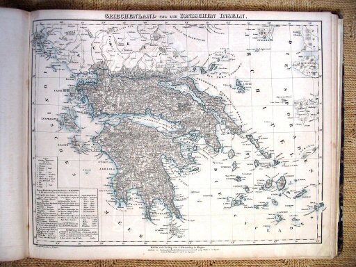 Sohr-Berghaus Hand-Atlas 1847
Griekenland, Ionische Eilanden (kaart 64)
Greece, Ionian Islands (sheet 64)