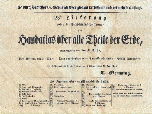 Sohr-Berghaus Hand-Atlas 1850
Inhoudsopgave supplement
Supplemental table of contents