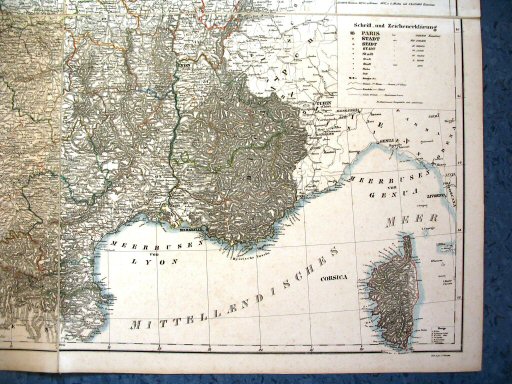 Sohr-Berghaus Hand-Atlas 1850
Frankrijk ZO (kaart 50)
France SE (sheet 50)