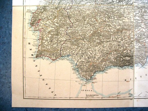 Sohr-Berghaus Hand-Atlas 1850
Spanje, Portugal ZW (kaart 54)
Spain, Portugal SW (sheet 54)