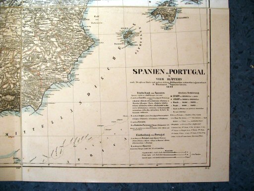 Sohr-Berghaus Hand-Atlas 1850
Spanje, Portugal ZO (kaart 55)
Spain, Portugal SE (sheet 55)