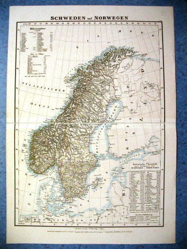 Sohr-Berghaus Hand-Atlas 1850
Zweden en Noorwegen (kaarten 63, 64)
Sweden and Norway (sheets 63, 64)
