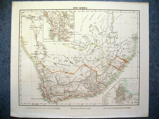 Sohr-Berghaus Hand-Atlas 1850
Zuid-Afrika (kaart S.3)
South Africa (sheet S.3)