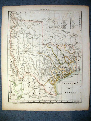 Sohr-Berghaus Hand-Atlas 1850
Texas (kaart S.7)
Texas (sheet S.7)