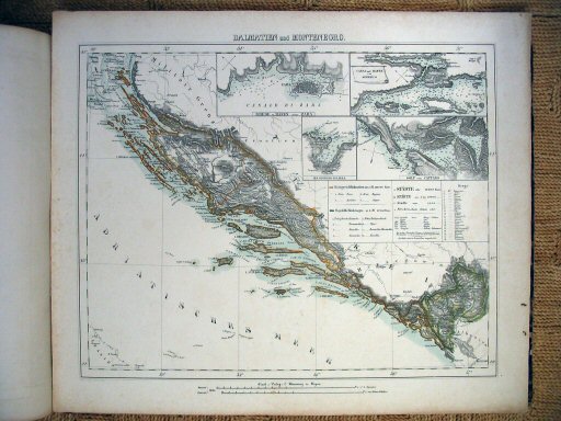 Sohr-Berghaus Hand-Atlas 1850
Dalmatië, Montenegro (kaart S.11)
Dalmatia, Montenegro (sheet S.11)