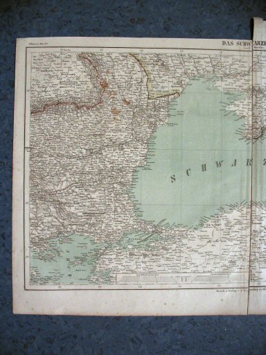 Sohr-Berghaus Hand-Atlas 1850
Zwarte Zee, west (extra kaart)
Black Sea, west (additional sheet)