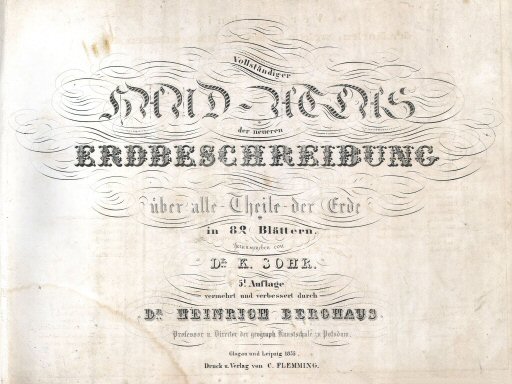 Sohr-Berghaus Hand-Atlas 1855
Titelpagina ('binnentitel')
Title page ('inside title')