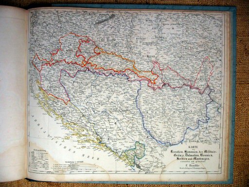 Sohr-Berghaus Hand-Atlas 1855
Kroatië, Bosnië, Servië (extra kaart)
Croatia, Bosnia, Serbia (additional map)