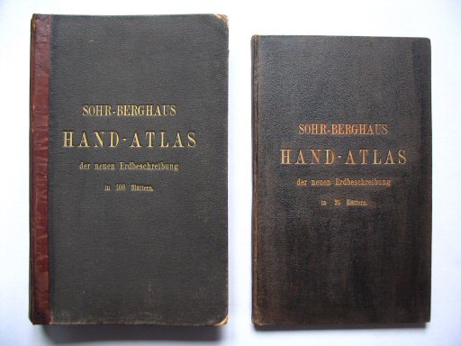 Sohr-Berghaus Hand-Atlas 1874, 1875
Banden 100 en 25 kaarten
Front covers 100 and 25 sheets