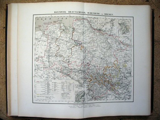 Sohr-Berghaus Hand-Atlas 1874 (100)
20. Hannover, Brunswijk, Oldenburg, Bremen
20. Hanover, Brunswick, Oldenburg, Bremen