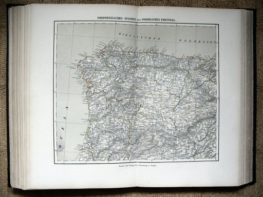 Sohr-Berghaus Hand-Atlas 1883 (100)
52c. Nordwestliches Spanien und Noerdliches Portugal