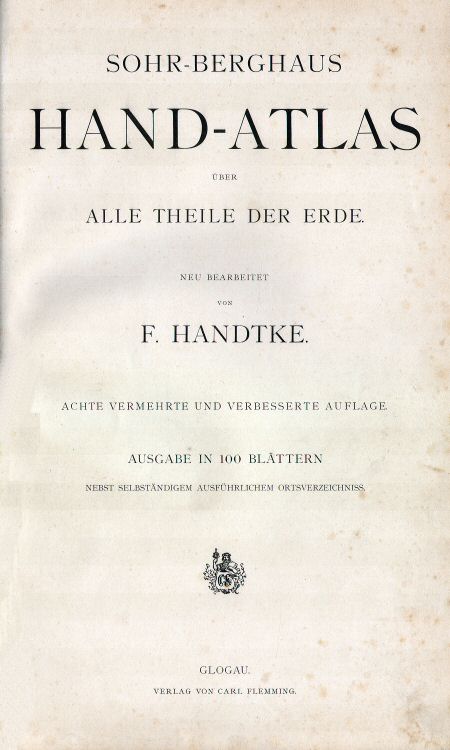 Sohr-Berghaus Hand-Atlas 1891 (100)
Titelpagina / Title page