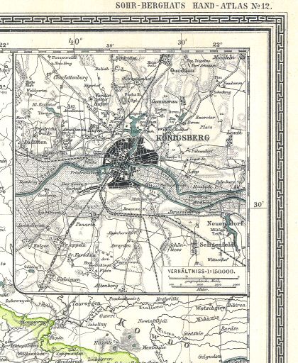 Sohr-Berghaus Hand-Atlas (1892)
12a. Königsberg (Калиниград = Kaliningrad)