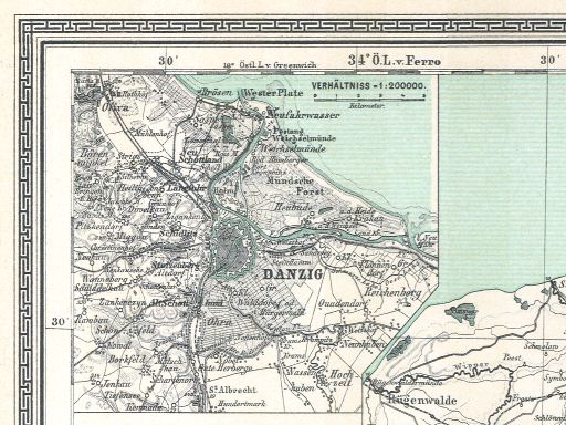 Sohr-Berghaus Hand-Atlas (1892)
13a. Danzig (Gdańsk)