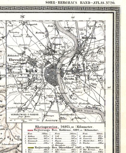 Sohr-Berghaus Hand-Atlas (1892)
20a. Keulen / Cologne