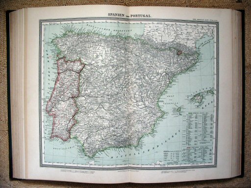 Sohr-Berghaus Hand-Atlas (1892)
52. Spanje, Portugal / Spain, Portugal