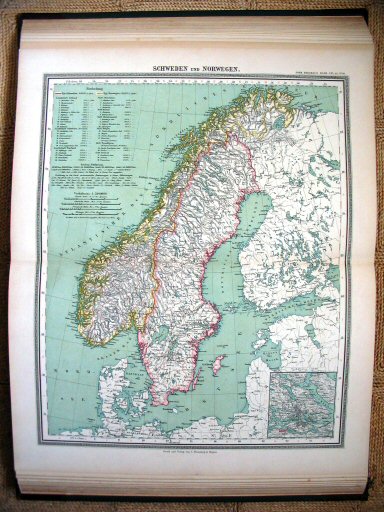 Sohr-Berghaus Hand-Atlas (1892)
60. Zweden en Noorwegen / Sweden and Norway
